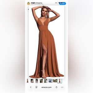 Burnt Orange Satin Formal Dress